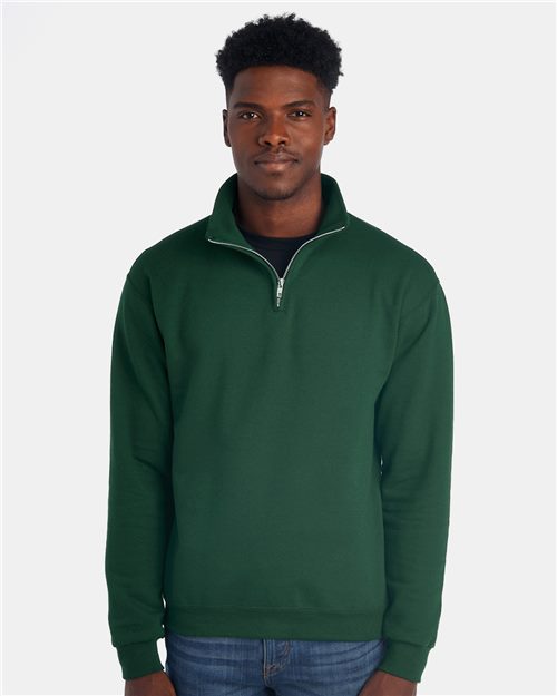 Molleton à col cadet Nublend® à glissière un quart