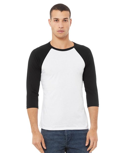 T-shirt unisexe de style baseball à manches 3/4