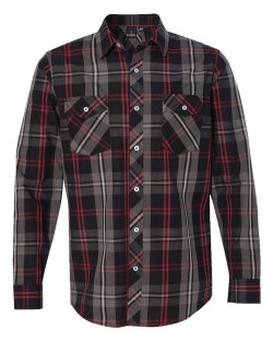 Chemise à manches longues et motifs à carreaux pour hommes