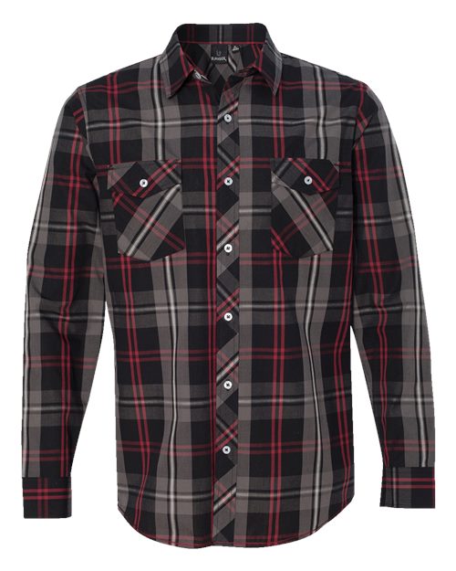 Chemise à manches longues et motifs à carreaux pour hommes