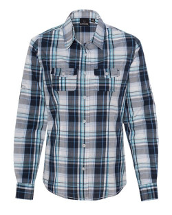 Chemise à manches longues et motifs à carreaux pour femmes