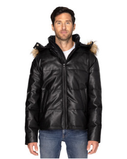 Veste matelassée en cuir végétalien unisexe