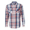 Chemise à manches longues et motifs à carreaux pour hommes