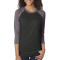 T-shirt unisexe Tri-mélange à manches raglan 3/4