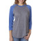 T-shirt unisexe Tri-mélange à manches raglan 3/4