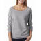 Next Level - T-shirt pour femme en bouclé à manches raglan 3/4 à rebord brut
