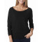 Next Level - T-shirt pour femme en bouclé à manches raglan 3/4 à rebord brut
