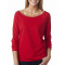 Next Level - T-shirt pour femme en bouclé à manches raglan 3/4 à rebord brut