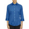 Chemise en sergé à manches trois-quarts pour femme