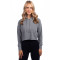 Sweat-shirt court à capuche pour femme