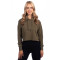 Sweat-shirt court à capuche pour femme