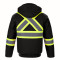 L01290 - International - Blouson aviateur en toile de coton haute visibilité pour hommes avec doublure Sherpa