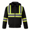 L01290 - International - Blouson aviateur en toile de coton haute visibilité pour hommes avec doublure Sherpa